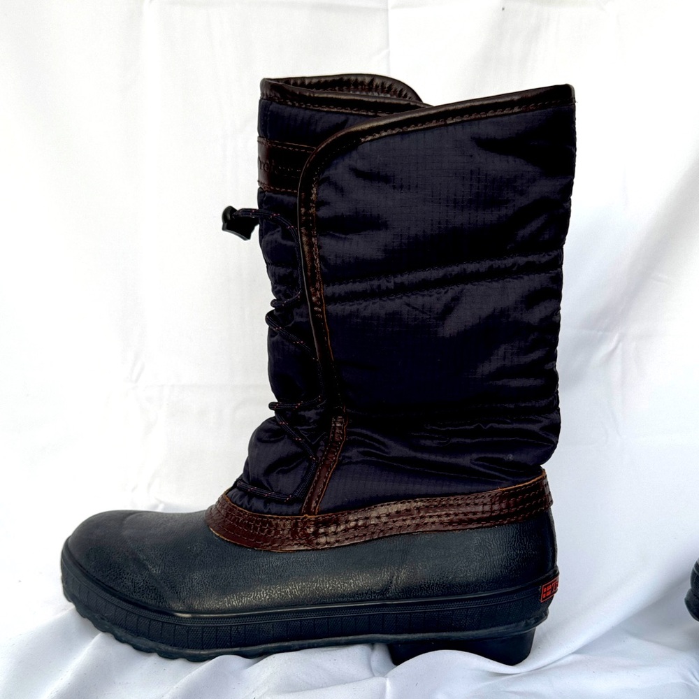 Tretorn Size 41 Snoega Eco Ortholite Navy and Brown Winter Boots. Rubber/Leather
